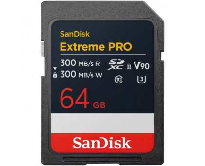 Карта памяти SanDisk Extreme Pro SDXC UHS-II V90 U3 300/300 MB/s 64GB SDSDXDM-064G-GN4IN