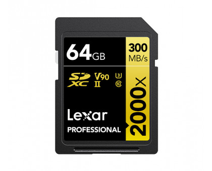 Карта памяти Lexar SDXC 64GB Professional 2000x UHS-II U3 V90 (300/260 MB/s)