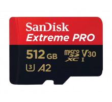 Карта памяти Micro SDXC-512GB SANDISK Extreme PRO 200MB/s V30 A2 U3