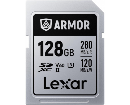 Карта памяти Lexar SDXC 128GB Armor Silver Pro U3 V60 280/120 MB/s