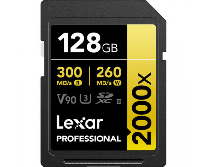 Карта памяти Lexar SDXC 128GB Professional 2000x UHS-II U3 V90 (300/260 MB/s)