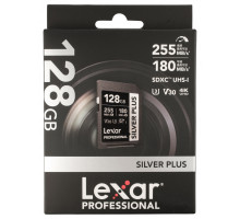Карта памяти Lexar 128GB Professional SILVER PLUS SDXC UHS-I V30 U3 (255/180MB/s)
