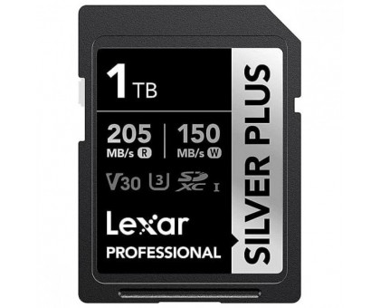 Карта памяти Lexar Professional Silver Plus 1TB SDXC UHS-I U3 V30 4K 205/150
