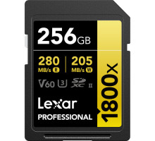 Карта памяти Lexar 256GB Professional 1800x UHS-II SDXC GOLD 280/205 MB/s