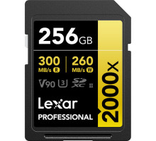Карта памяти Lexar 256GB Professional 2000x UHS-II SDXC GOLD 300/260 MB/s