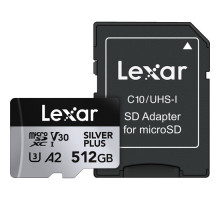 Карта памяти Lexar micro SDXC 512GB Professional Silver Plus UHS-I U3 V30 (205/150 MB/s)